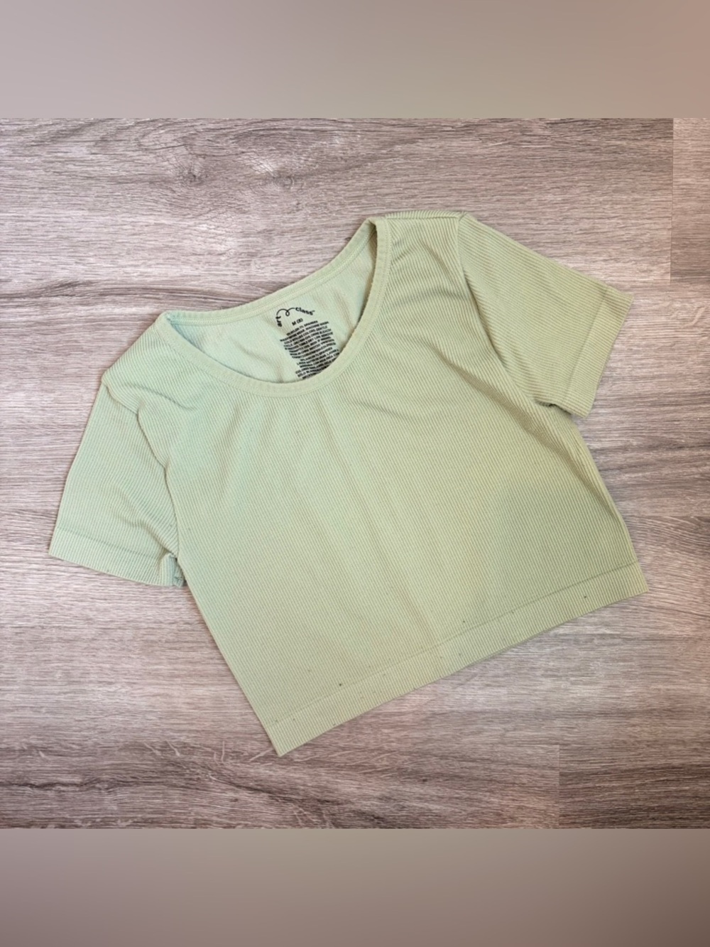 Art Class green ribbed girls crop top